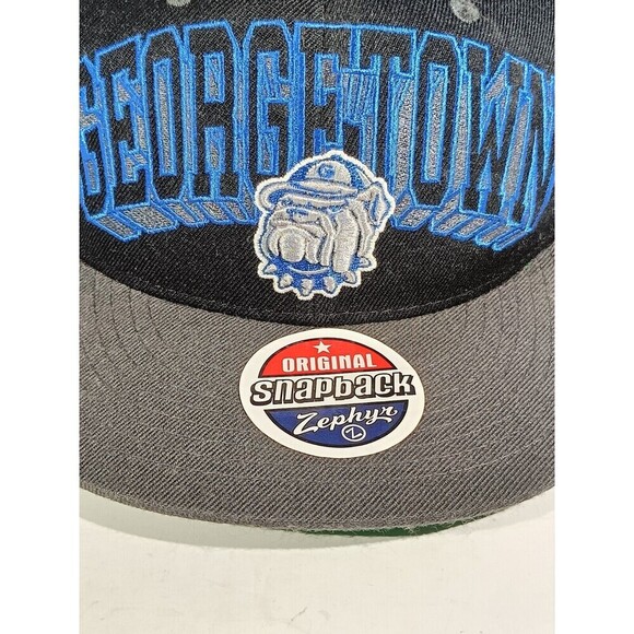 Vintage Georgetown Hoyas Snapback Hat Navy Blue Embroidered Adjustable Cap - Picture 3 of 9